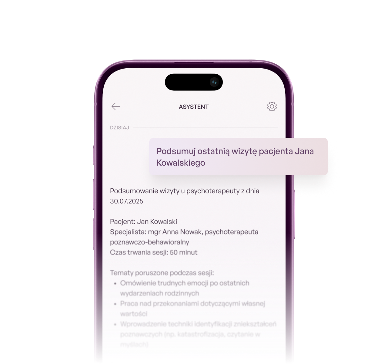 TherapyGuide mobile app interface